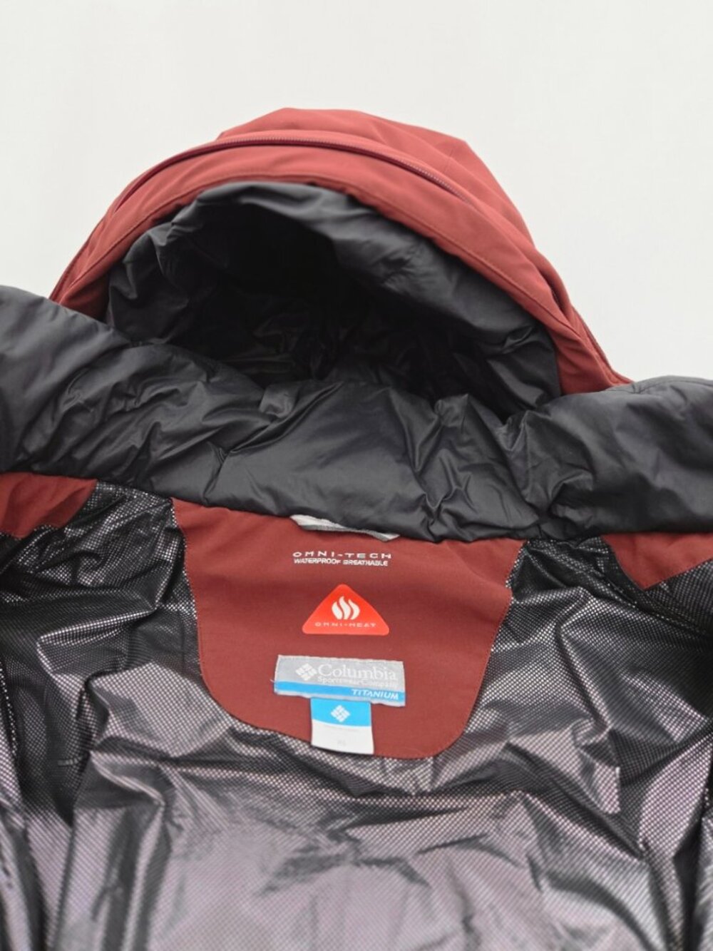 Columbia Titanium Omni-Heat 1000 TurboDown Winter Ski Parka Rust XL - Picture 10 of 16
